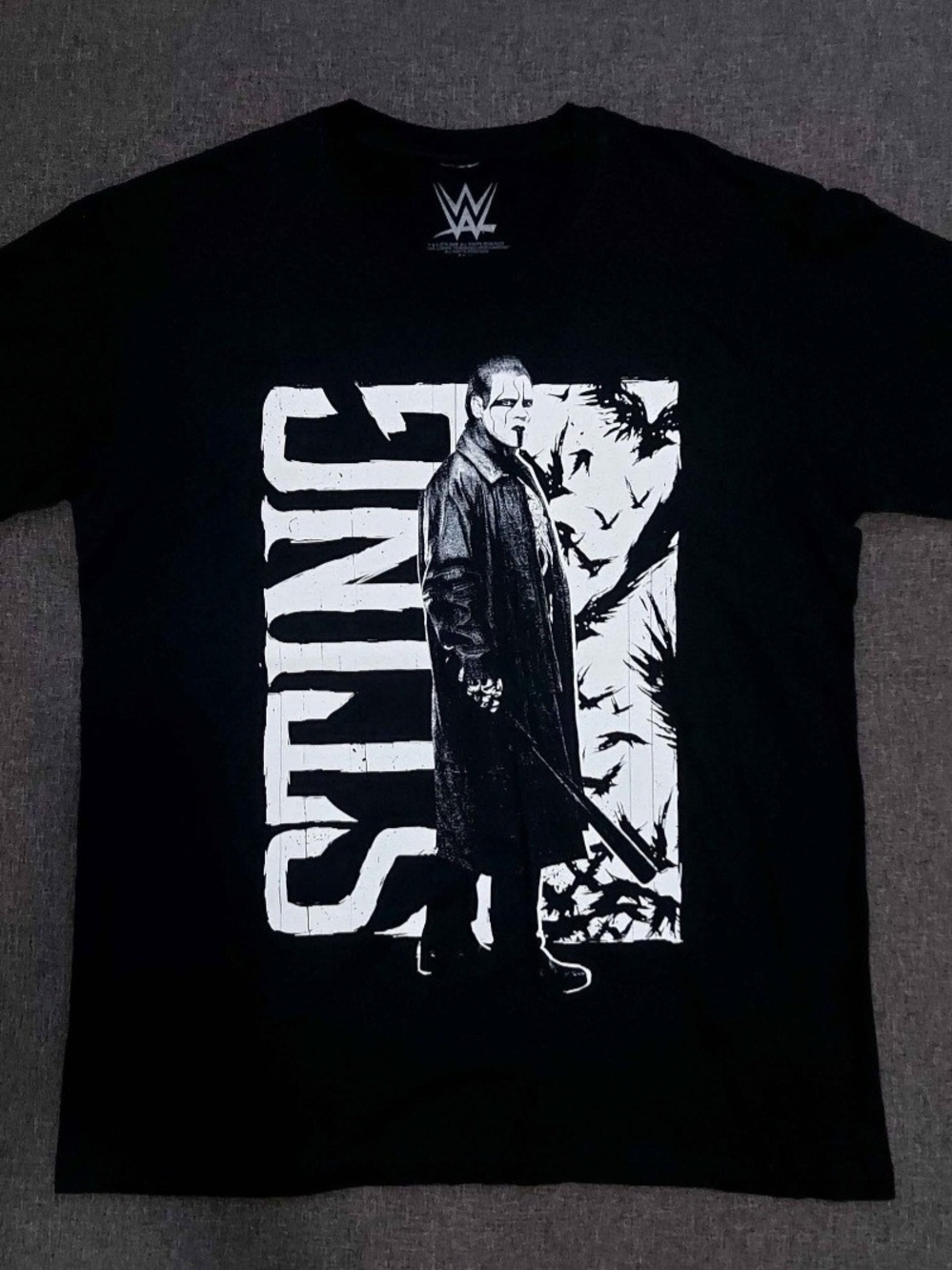 WWE Black Sting Portrait Tee with White Graphic